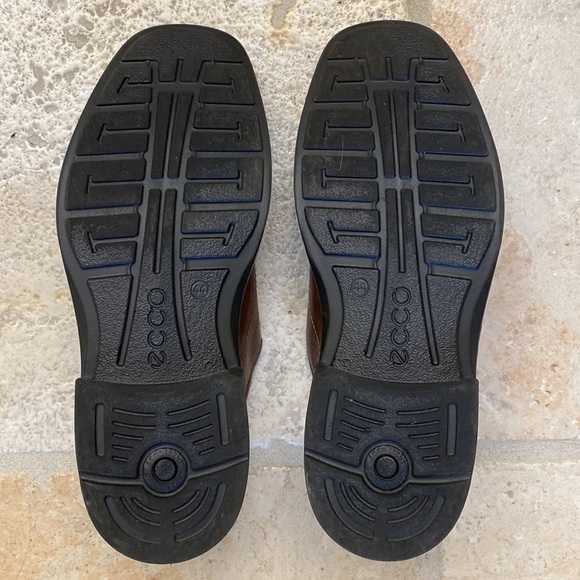 Ecco Mens Brown Leather slip on Loafers shoes Size 44 (10) stretch classic - Picture 6 of 9